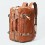 Multifunctional Premium Artificial Leather Backpack/Travel Bag Brown 969