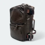 Premium PU Leather Multi Functional  Backpack/Travel Bag With Shoe Chamber Chocolate 1522 - Image 2
