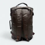 Premium PU Leather Multi Functional  Backpack/Travel Bag With Shoe Chamber Chocolate 1522 - Image 3