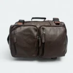 Premium PU Leather Multi Functional  Backpack/Travel Bag With Shoe Chamber Chocolate 1522 - Image 4