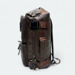 Premium PU Leather Multi Functional  Backpack/Travel Bag With Shoe Chamber Chocolate 1522 - Image 5
