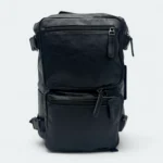 Premium PU Leather Multi Functional  Backpack/Travel Bag With Shoe Chamber Black 1522