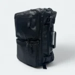 Premium PU Leather Multi Functional  Backpack/Travel Bag With Shoe Chamber Black 1522 - Image 3