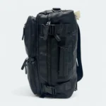 Premium PU Leather Multi Functional  Backpack/Travel Bag With Shoe Chamber Black 1522 - Image 4