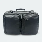Premium PU Leather Multi Functional  Backpack/Travel Bag With Shoe Chamber Black 1522 - Image 2
