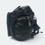Premium PU Leather Multi Functional  Backpack/Travel Bag With Shoe Chamber Black 1522 - Image 6