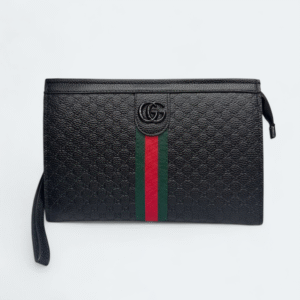 Gucci Textured Wrist Bag With Signature Stripe 8150-4