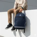 Fashionable Nylon Fabric backpack With Shoe Chamber 778 Navy Blue - Image 2