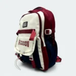 Fashion Design Lightweight School Bag SCB 108 Off White -Maroon - Image 2