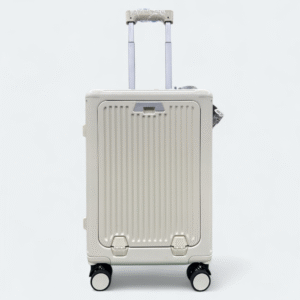 Luxury Poly Carbonate Hard Shell 20 Inch Cabin Trolley - With Laptop Compartment - 709 Off White