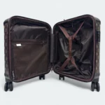 Fashion Quilted Travel Trolley Set Lightweight Cabin Trolley + Hand Bag Brown - Image 4