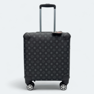 Fashion Quilted Travel Trolley Set Lightweight Cabin Trolley + Hand Bag Black