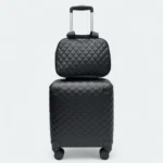 Luxury Quilted Cabin Trolley Set With Hang Bag