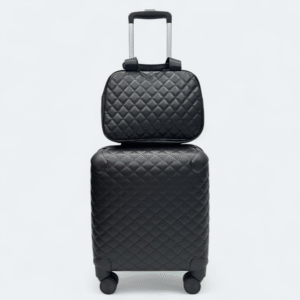Luxury Quilted Cabin Trolley Set With Hang Bag