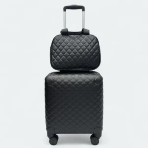 Luxury Quilted Cabin Trolley Set With Hang Bag