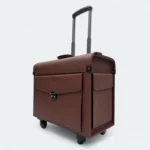 Four Wheel Artificial Leather Chocolate Color Pilot Cabin Luggage - Image 2