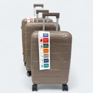 Lightweight Premium Quality PP Luggage Spinner Wheels M6910 Taupe Grey