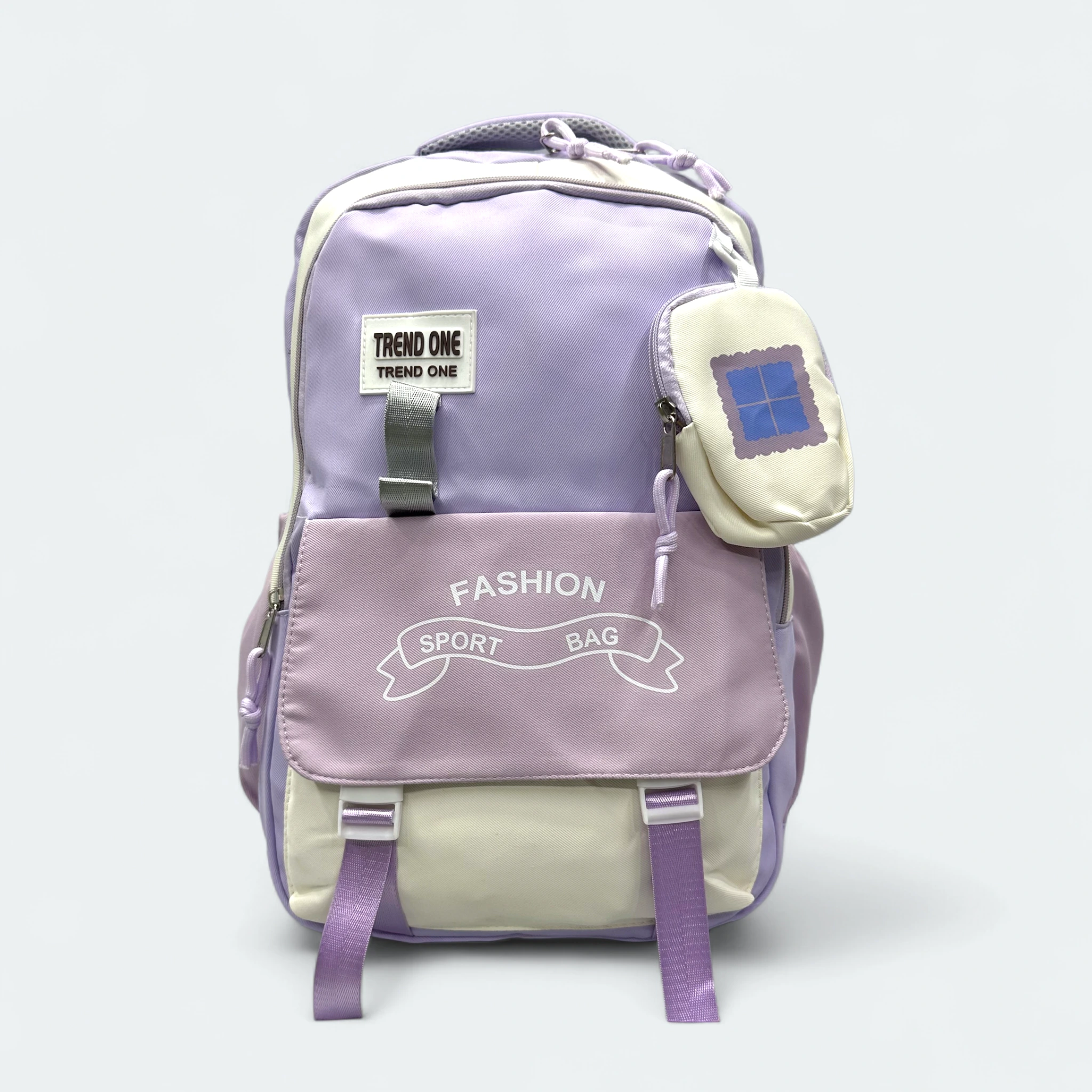 IMG_9855.HEIC Polyester Fabric Imported School Bag With Laptop Chamber SCB 110 Purple - Image 1