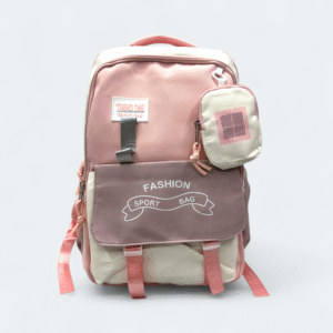 Polyester Fabric Imported School Bag With Laptop Chamber SCB 110 Pink