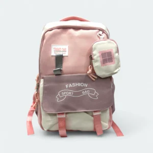 Polyester Fabric Imported School Bag With Laptop Chamber SCB 110 Pink