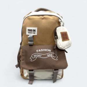 Polyester Fabric Imported School Bag With Laptop Chamber SCB 110 Brown