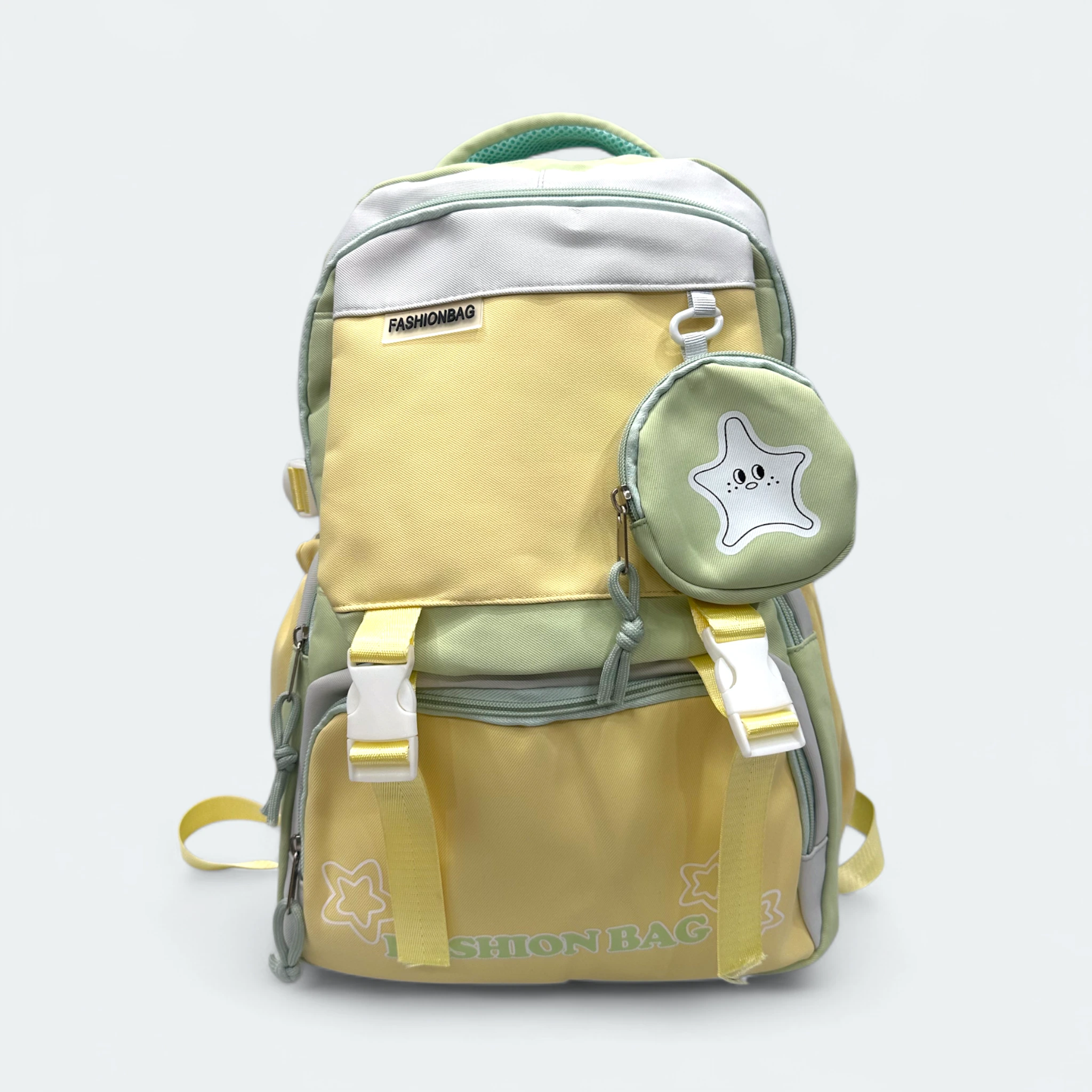 IMG_9875.HEIC Polyester Fabric Imported School Bag With Laptop Chamber & Pencil Holder SCB 111 Yellow - Image 1