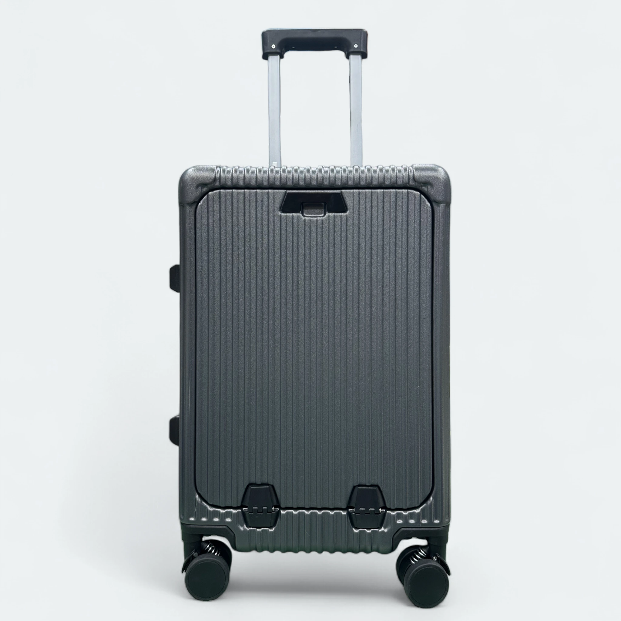 IMG_9958.HEIC Luxury Poly Carbonate Hard Shell Cabin Trolley - With Laptop Compartment - 709 Grey - Image 1