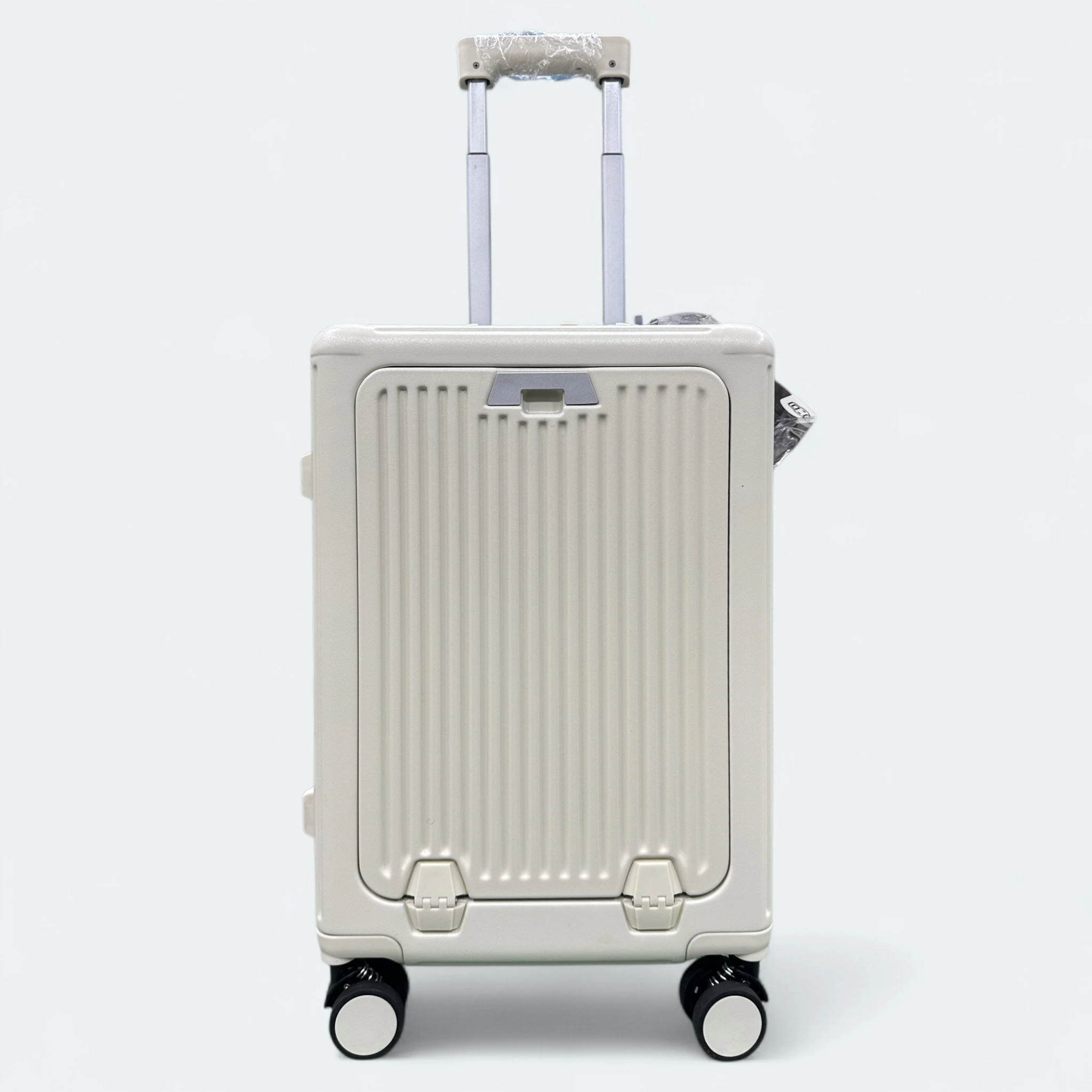 IMG_9961.HEIC Luxury Poly Carbonate Hard Shell 20 Inch Cabin Trolley - With Laptop Compartment - 709 Off White - Image 1