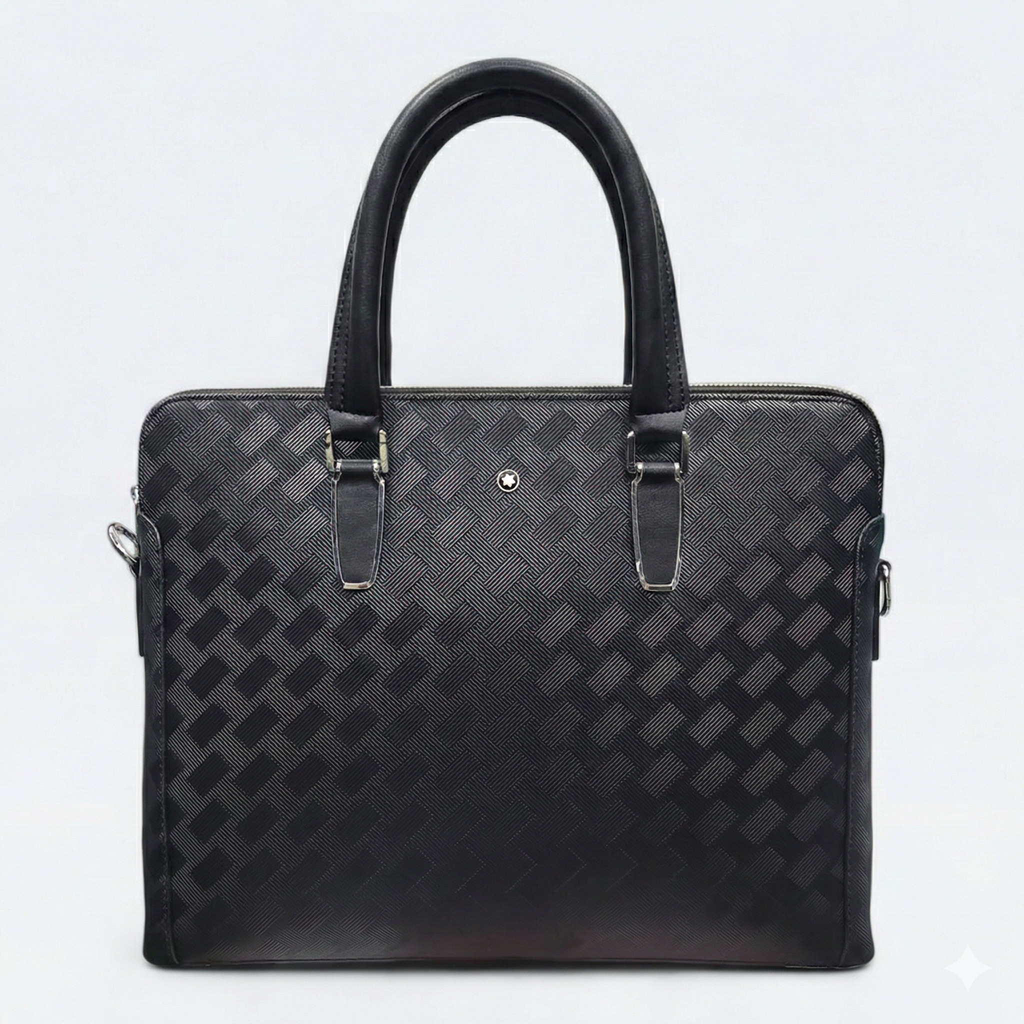 Mont Blanc Luxury Black Leather Laptop Bag – Professional Office Use