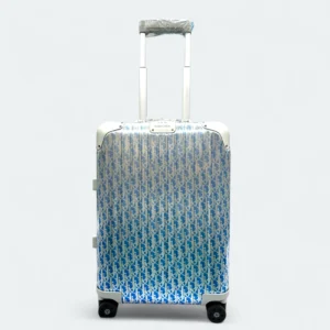 DIOR AND RIMOWA - 20 inch Carry-On Aluminum Suitcase Blue