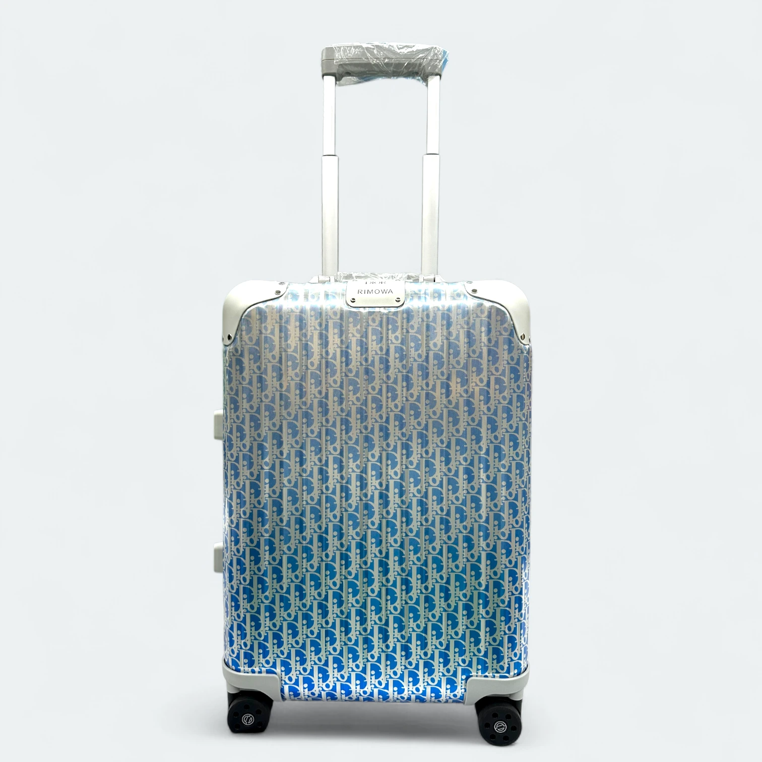 1771911364633 DIOR AND RIMOWA - 20 inch Carry-On Aluminum Suitcase Blue - Image 1