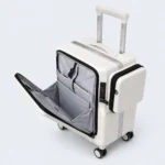 Stylish Poly Carbonate 20 Inch Cabin Trolley With TSA, Laptop Compartment & USB Port 708 Side Pocket White - Image 4