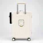 Stylish Poly Carbonate 20 Inch Cabin Trolley With TSA, Laptop Compartment & USB Port 708 Side Pocket White - Image 3