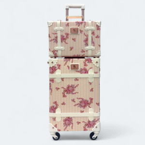 Vintage Style Luggage Set With Makeup box - Classic Travel Combo Floral