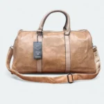 Durable Artificial Leather Duffle Bag for Solo Travel 170621 Camel