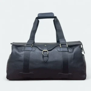 Smart Artificial Leather Travel Duffel With Shoulder Strap 3514 Black