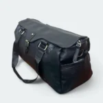 Smart Artificial Leather Travel Duffel With Shoulder Strap 3514 Black - Image 2