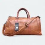 Durable Artificial Leather Duffle Bag for Solo Travel 170621 Brown