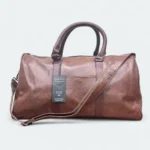 Durable Artificial Leather Duffle Bag for Solo Travel 170621 Chocolate
