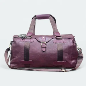 Smart Artificial Leather Travel Duffel With Shoulder Strap 3514 Maroon