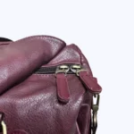 Smart Artificial Leather Travel Duffel With Shoulder Strap 3514 Maroon - Image 4