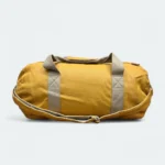 Large Black Round Artificial Leather Duffle Bag – Weekend & Travel Use AT 050106 Yellow - Image 3