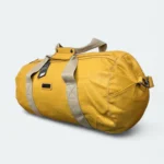 Large Black Round Artificial Leather Duffle Bag – Weekend & Travel Use AT 050106 Yellow - Image 2
