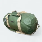 Large Black Round Artificial Leather Duffle Bag – Weekend & Travel Use AT 050106 Green - Image 2