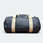 Large Black Round Artificial Leather Duffle Bag – Weekend & Travel Use AT 050106 Black - Image 2
