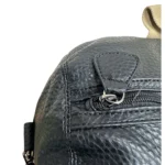 Large Black Round Artificial Leather Duffle Bag – Weekend & Travel Use AT 050106 Black - Image 4