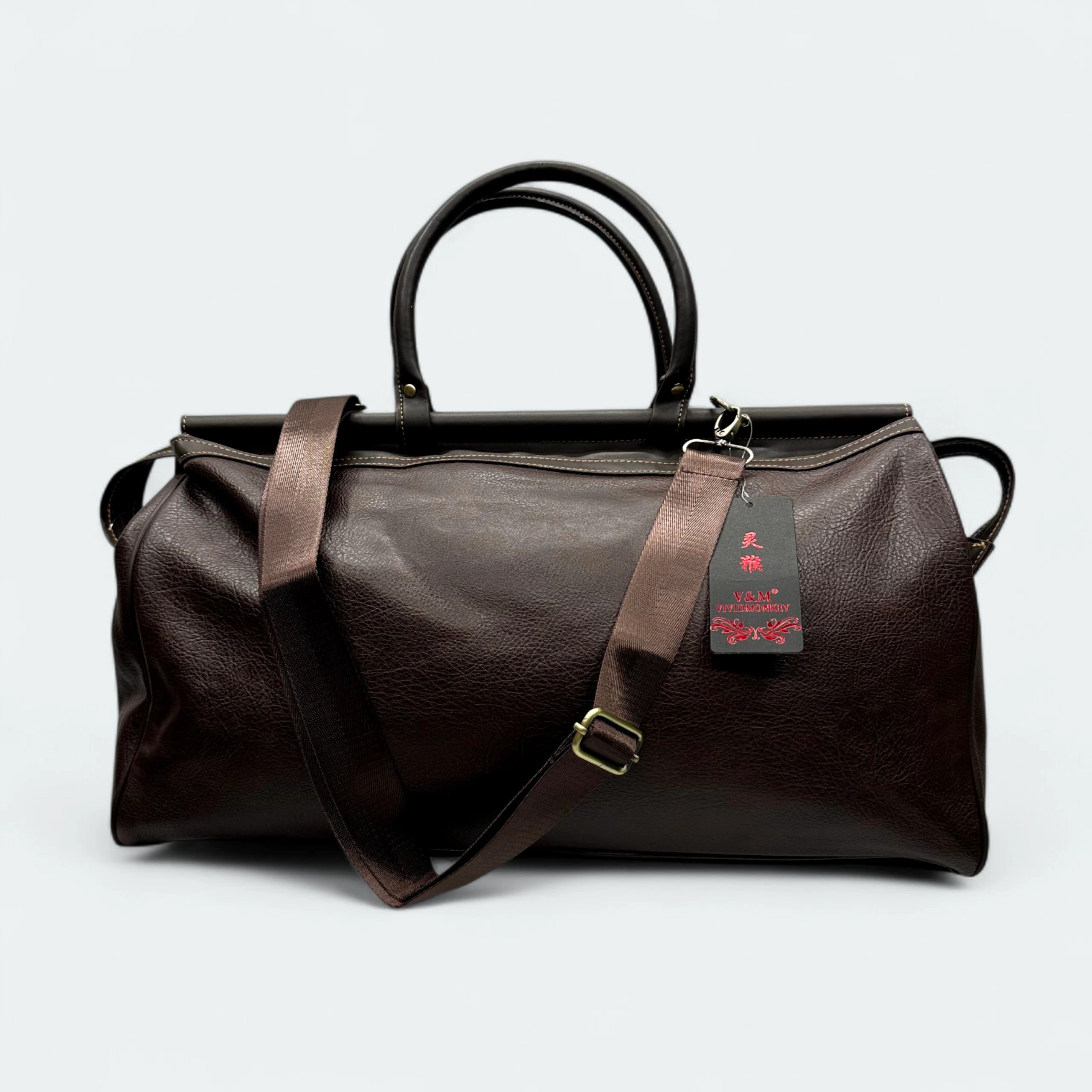 IMG_4912 High Quality Artificial Leather Travel Bag For Vacation Trips 2322 chocolate - Image 1
