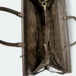 High Quality Artificial Leather Travel Bag For Vacation Trips 2322 chocolate - Image 5