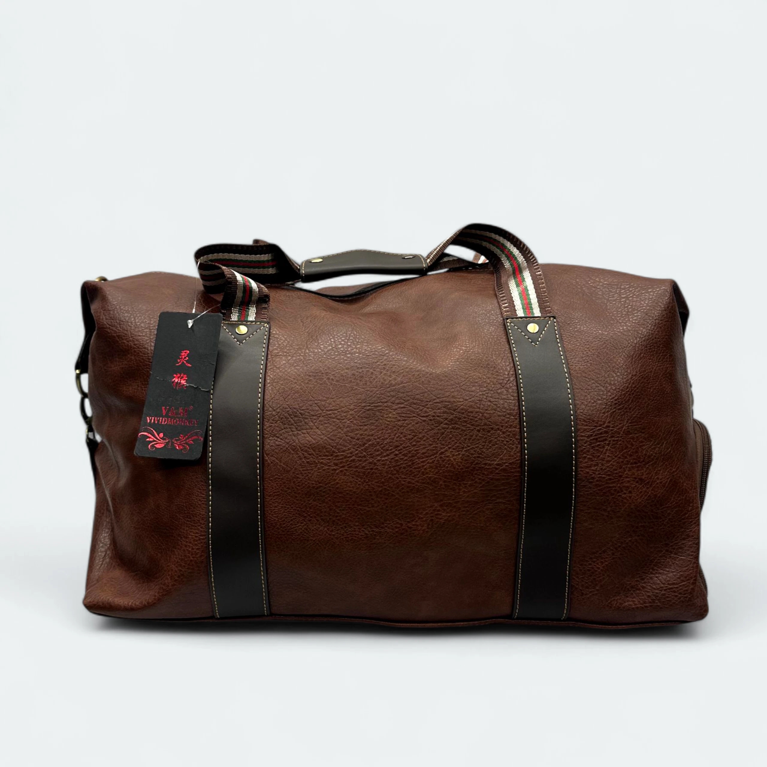 IMG_4943 Classic Artificial Leather Weekend Travel Bag 3381 Chocolate - Image 1