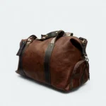 Classic Artificial Leather Weekend Travel Bag 3381 Chocolate - Image 2